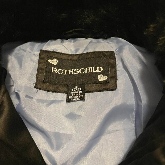 Rothschild Black Hooded Jacket Kids Girls Small 7/8 Coat - Picture 4 of 16